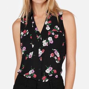 EUC Express Sleveless Portofino Floral Shirt